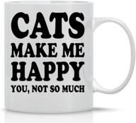 🐱 cats bring me joy mug - 11oz ceramic coffee mug - ideal gift for new cat mom or dad - cat lover gifts for women or men - best cat mom ever cute mothers day idea - by cbt mugs logo