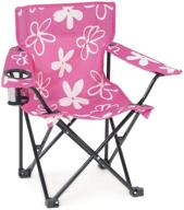 child safety lock folding camp chair for kids, ideal for outdoor lawn, beach, and camping, with cup holder and carry case - doll chair not included логотип