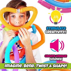 img 2 attached to 🎉 Sensational JA-RU Pull Pop Tubes Sensory Fidget Toys: Stress & Anxiety Relief Toy for Kids & Adults - Assorted Tube, Party Favor! (4774-1s)