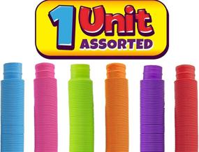 img 3 attached to 🎉 Sensational JA-RU Pull Pop Tubes Sensory Fidget Toys: Stress & Anxiety Relief Toy for Kids & Adults - Assorted Tube, Party Favor! (4774-1s)