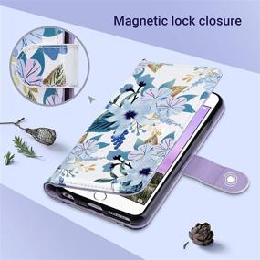 img 2 attached to 🌸 ULAK Wallet Case for iPhone 6s Plus/6 Plus - Flip Folio PU Leather Case with Card Slot, Wrist Strap, and Kickstand - Blossom Design