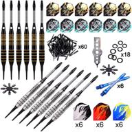 one80 soft tip darts set: 16g, 12-pack steel/brass barrel with extra flights, aluminum shafts, flight protectors & tool kit логотип