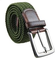 braided stretch leather elastic men's belt by moonsix: the perfect accessory логотип