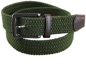 img 2 attached to Braided Stretch Leather Elastic Men's Belt by Moonsix: The Perfect Accessory