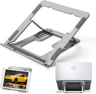 🖥️ gray ergonomic laptop stand - adjustable multi-angle laptop riser for better comfort and productivity, portable laptop holder compatible with all ipad series and 10 to 15.6 inches notebook computers logo