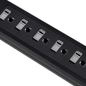 img 1 attached to Amazon Basics 6-Outlet Surge Protector Power Strip, with 2 USB Ports - 2-Pack, Black