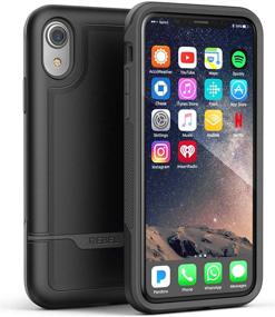 img 3 attached to 📱 Black Rebel Armor Series Encased iPhone XR Belt Clip Rugged Holster Case - Heavy Duty Protective Cover Holder