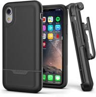 📱 black rebel armor series encased iphone xr belt clip rugged holster case - heavy duty protective cover holder logo