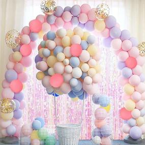 img 2 attached to 🎈 Vibrant Pastel Balloon Garland Kit: Create a Stunning Rainbow Macaron Arch for Birthdays & Showers with 202Pcs & Foil Fringe Curtain