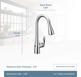 img 2 attached to 🚰 Moen Arbor Motionsense Wave Sensor Touchless Kitchen Faucet: Power Clean, Spot Resist Stainless