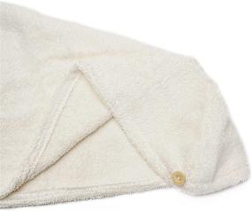 img 2 attached to GELVARIS HOME Natural Cotton Hair Towel Wrap - Super Absorbent, Healthy & Soft Hair Drying Towel - Quick Drying Turban for Wet Curly Long or Thick Hair (Cream)