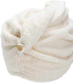 img 3 attached to GELVARIS HOME Natural Cotton Hair Towel Wrap - Super Absorbent, Healthy & Soft Hair Drying Towel - Quick Drying Turban for Wet Curly Long or Thick Hair (Cream)