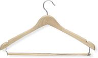 honey-can-do contoured suit hanger with locking bar, 3-pack, maple - organize your suits efficiently логотип