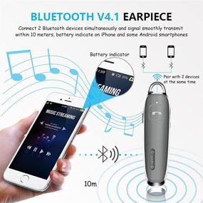 img 1 attached to 🎧 Водонепроницаемая беспроводная гарнитура Bluetooth с шумоподавляющим микрофоном - 30 часов разговора, гарнитура в ухе, идеально подходит для iPhone Samsung, для водителей/грузчиков