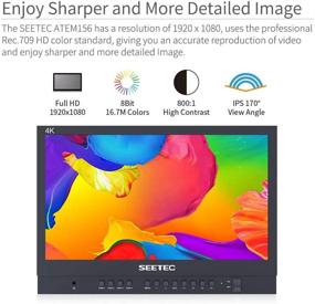 img 2 attached to SEETEC ATEM156: Монитор директора прямого эфира с четырехкратным разделением экрана - идеальный выбор для ATEM Mini Video Switcher Mixer Pro Studio Television Production.