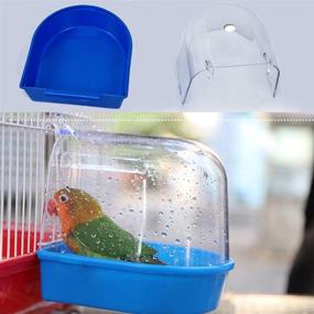 img 1 attached to 🐦 Premium Quality Kathson Bird Cage Bath - Perfect for Parakeets, Conures, Finches, Cockatiels & More!