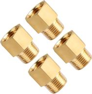 🔩 sungator 4-pack brass pipe fitting, reducer adapter, 1/2 inch npt male pipe x 1/2 inch npt female pipe logo