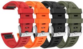 img 4 attached to NotoCity Silicone Sport Watch Bands 4pcs for Fenix 5S Plus, Fenix 5S, Fenix 6S, Fenix 6S Pro, D2 Delta S Smartwatch with Silver Buckle