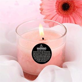 img 2 attached to 🕯️ Candle Safety Stickers: 1.57" Round Labels for Wax Melting, 504 Black and White Decals for Candle Jars