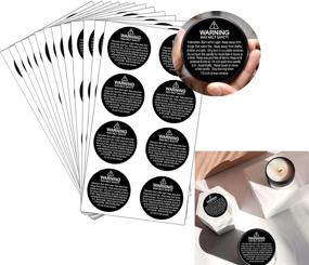 img 4 attached to 🕯️ Candle Safety Stickers: 1.57" Round Labels for Wax Melting, 504 Black and White Decals for Candle Jars