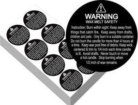 img 3 attached to 🕯️ Candle Safety Stickers: 1.57" Round Labels for Wax Melting, 504 Black and White Decals for Candle Jars
