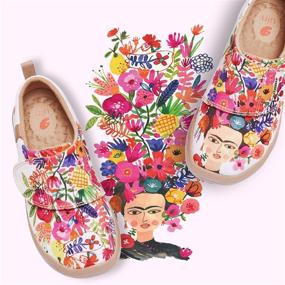 img 3 attached to 👟 Girls' Canvas Walking Shoes in UIN Flower Field Flats