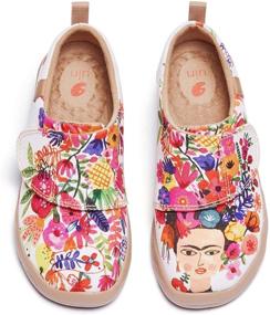 img 4 attached to 👟 Girls' Canvas Walking Shoes in UIN Flower Field Flats