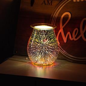 img 4 attached to 🕯️ COOSA 3D Glass Electric Wax Melt Warmer: Fragrance Night Light for Home Office Aromatherapy