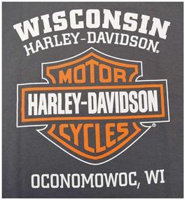 img 1 attached to 🏍️ Men's Harley Davidson Charcoal-Orange Extended Tee: Product Code 30291961