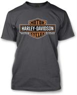 🏍️ men's harley davidson charcoal-orange extended tee: product code 30291961 logo