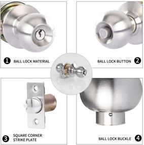 img 2 attached to Keyed Entry Door Knob with Lock - Round Bedroom Door Knob Lock and Key Set - Satin Stainless Steel - Privacy/Entry Door Lock