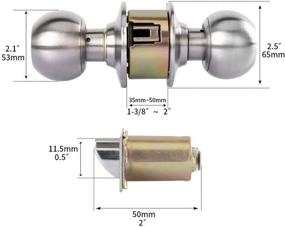 img 1 attached to Keyed Entry Door Knob with Lock - Round Bedroom Door Knob Lock and Key Set - Satin Stainless Steel - Privacy/Entry Door Lock