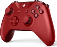 🎮 enhanced wireless xbox one controller - compatible with xbox one s/x & windows 7/8/10 (red) logo
