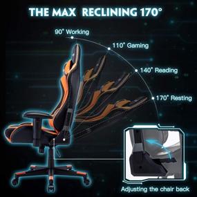 img 1 attached to 🎮 Hughouse Ergonomic Gaming Chair: Adjustable Esports Gamer Chair, Racing Video Game Chair for Adults - Large Size PU Leather High-Back Executive Office Chair...