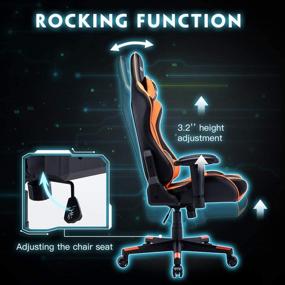 img 2 attached to 🎮 Hughouse Ergonomic Gaming Chair: Adjustable Esports Gamer Chair, Racing Video Game Chair for Adults - Large Size PU Leather High-Back Executive Office Chair...