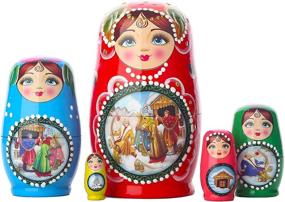 img 4 attached to JoyNest Matryoshka Stacking Christmas Halloween Novelty & Gag Toys