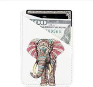 phone card holder ucolor pu leather wallet pocket credit card id case pouch 3m adhesive sticker on iphone samsung galaxy android smartphones(fit for 4 logo
