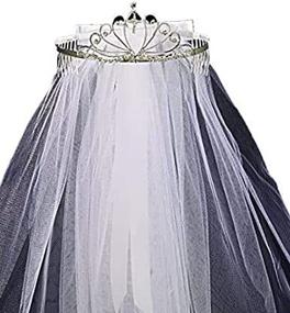 img 2 attached to 👸 Stunning Lito First Communion Tiara with Veil and Bow – Elegant White, Perfect Fit