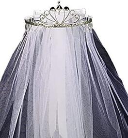 img 1 attached to 👸 Stunning Lito First Communion Tiara with Veil and Bow – Elegant White, Perfect Fit
