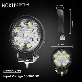 img 3 attached to 🔦 WOKU светодиодная панель освещения 4'' 27W 3000LM Круглая точечная и полосовая световая линза LED Подсветка для трактора, внедорожника, грузовика, квадроцикла, багги, внедорожного автомобиля SUV. Фары для дневного света и тумана, упаковка из 10 штук.