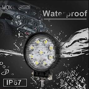 img 1 attached to 🔦 WOKU светодиодная панель освещения 4'' 27W 3000LM Круглая точечная и полосовая световая линза LED Подсветка для трактора, внедорожника, грузовика, квадроцикла, багги, внедорожного автомобиля SUV. Фары для дневного света и тумана, упаковка из 10 штук.