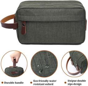 img 1 attached to 💦 Waterproof Green Dopp Kit Travel Toiletry Bag – Shaving & Shower Cosmetic Organizer