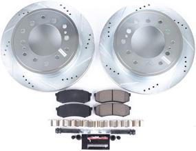 img 1 attached to 🔥 Power Stop K2405: Enhance Your Braking Performance with Z23 Carbon Fiber Brake Pads and Drilled & Slotted Brake Rotors Kit