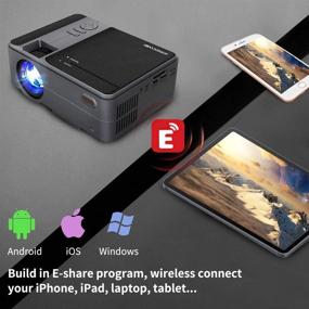 img 3 attached to 📽️ Enhanced Portable WiFi Projector: Bluetooth, 1080P, Android, 4D Keystone, Indoor/Outdoor Home Theater with HDMI, USB, VGA, AV, SD Input – Ideal for Smartphone, PC, DVD, TV, Stick, PS5