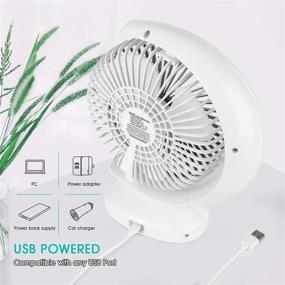 img 1 attached to 💨 MAFITI 8-inch Desk Fan - Rechargeable USB Battery Operated Fan - 3 Speed - Small Box Fan for Bedroom, Office, Home - 1-Pack in White