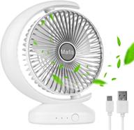 💨 mafiti 8-inch desk fan - rechargeable usb battery operated fan - 3 speed - small box fan for bedroom, office, home - 1-pack in white logo