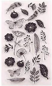 img 2 attached to 🌿 Silicone Clear Stamp Set - Leaf &amp; Flower Designs from GIMITSUI Store