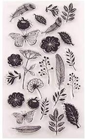 img 4 attached to 🌿 Silicone Clear Stamp Set - Leaf &amp; Flower Designs from GIMITSUI Store