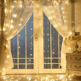 img 4 attached to Transform Your Space with SUPERNIGHT LED Curtain Lights - Warm White Twinkle Lights for Bedroom, Wedding, Parties, Christmas & Decorations (9.8 x 9.8 ft, 300LEDs, 8 Modes)