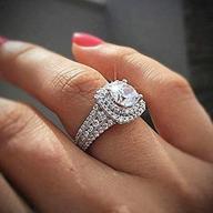 💍 xiaodou princess cut square simulation diamond ring - 925 sterling silver cz promise halo engagement wedding band - women girl's ring (size 7) logo